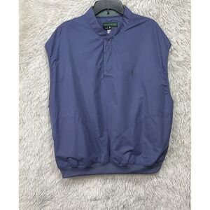 Eagles Ridge 19th Hole Vest Jacket Mens XL Blue Sleeveless Pockets Golf